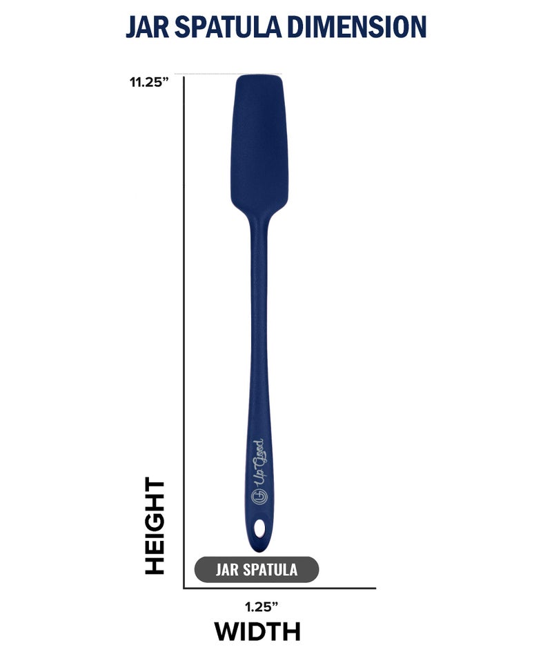 UpGood Silicone Jar Spatula | 600F Heat Resistant Non-Stick Rubber Scraper | Perfect for Jars, Smoothies, Blenders | One Piece Utensils | Durable Kitchen Cookware (UpGood Professional Spatulas, Blue) - Image 5